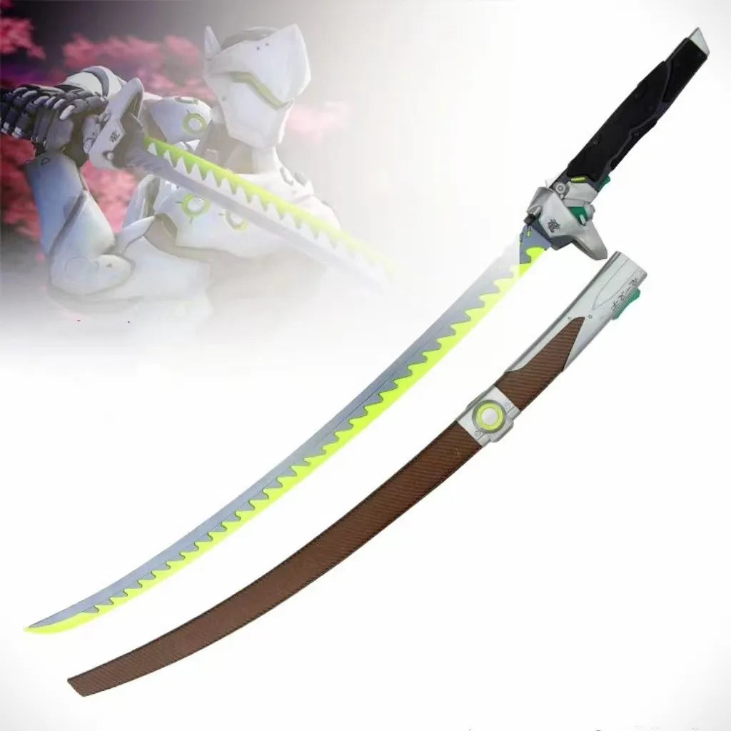 A12 GENJI Sword Luminous Green LED Blunt Metal Blade Over Watch