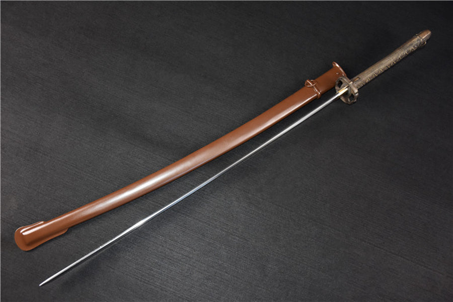 K40 BRONZE COMMANDER Handmade Damascus Steel Katana Battle Ready