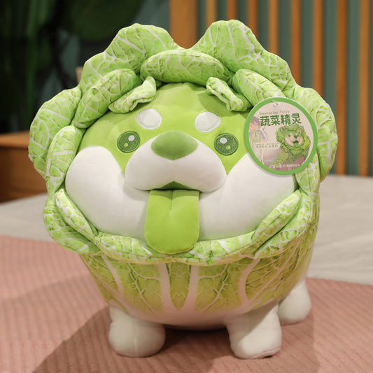 Green cabbage dog dish doll plush toy