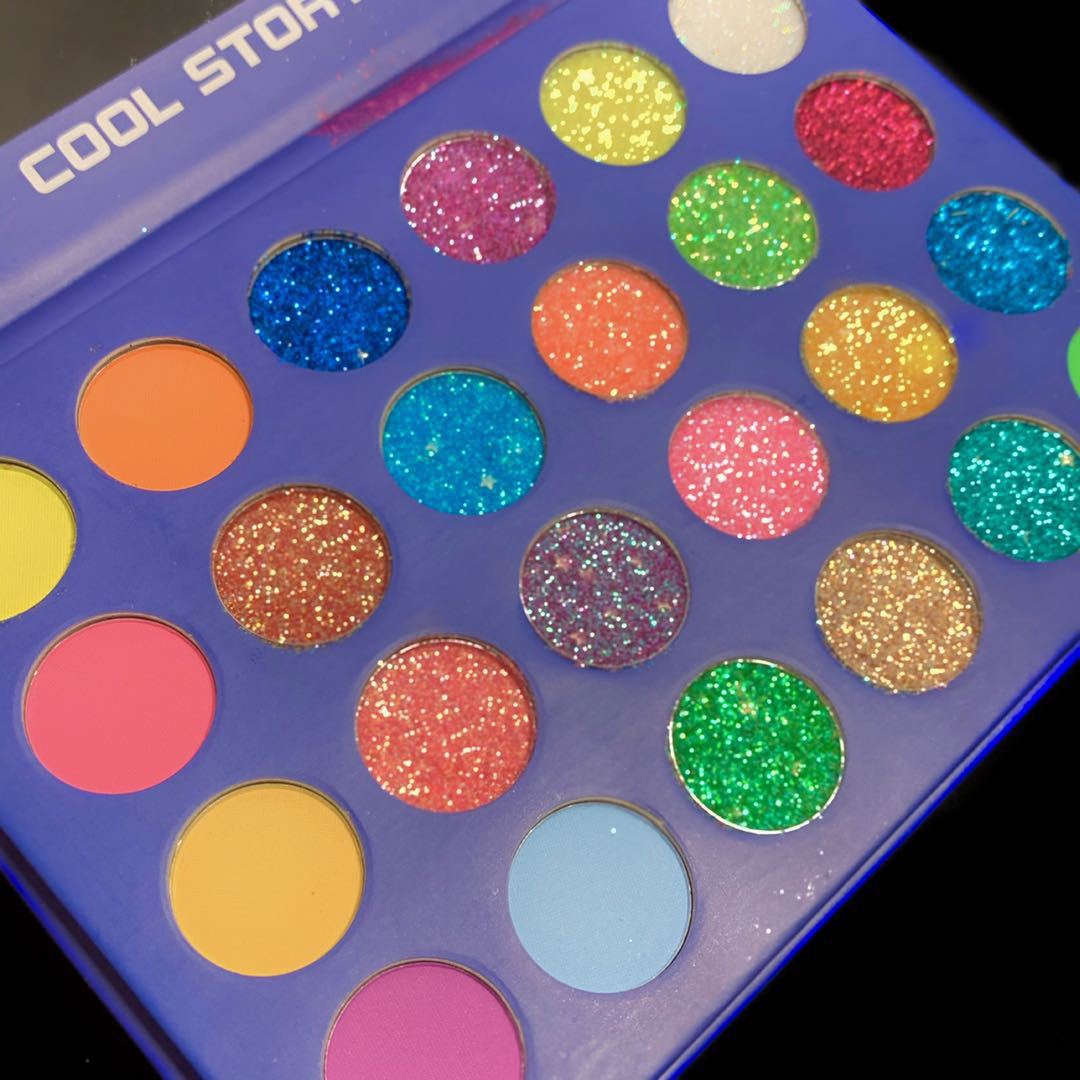 Luminous Neon Glitter Eyeshadow Palette Makeup, 24 Color Highly Pigmented Palette Eye Shadow Pallets