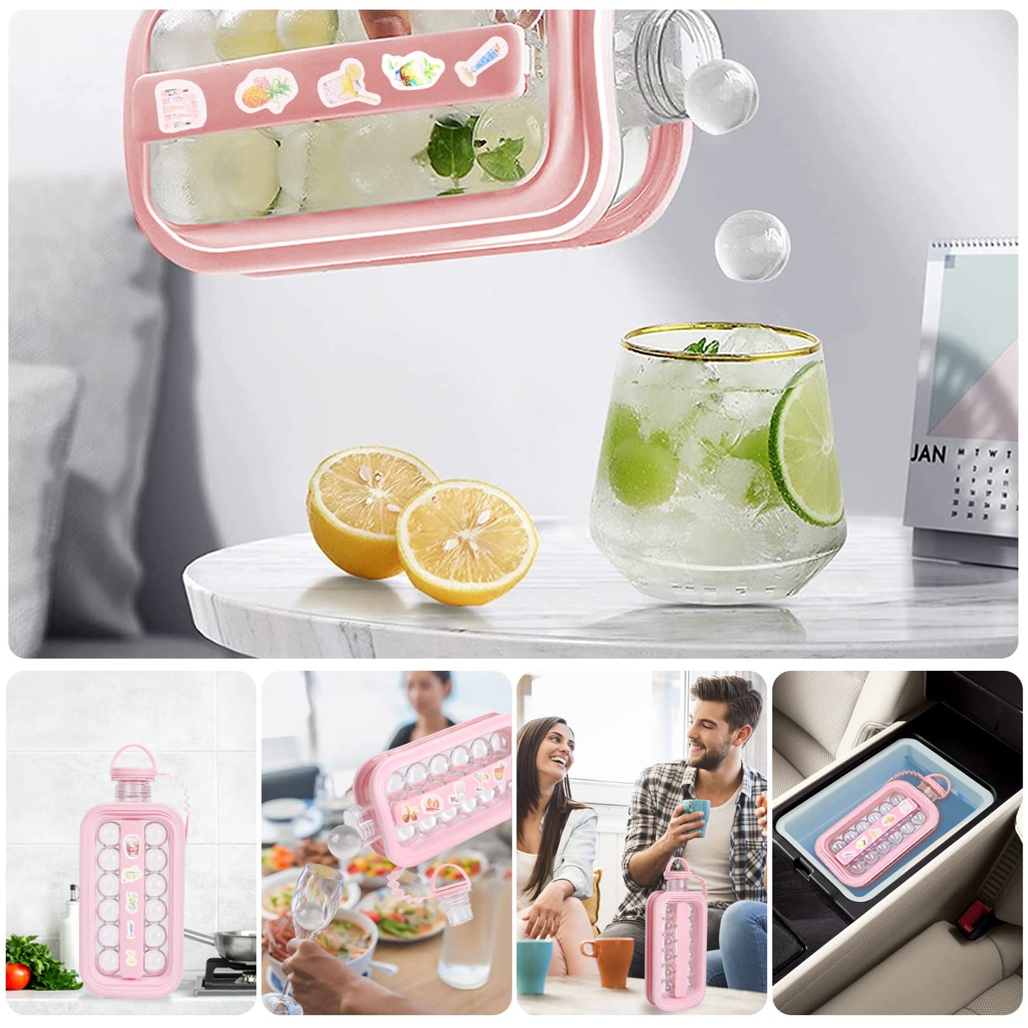 Creative home use portable stretch ice compartment jug pressed ice cube mould