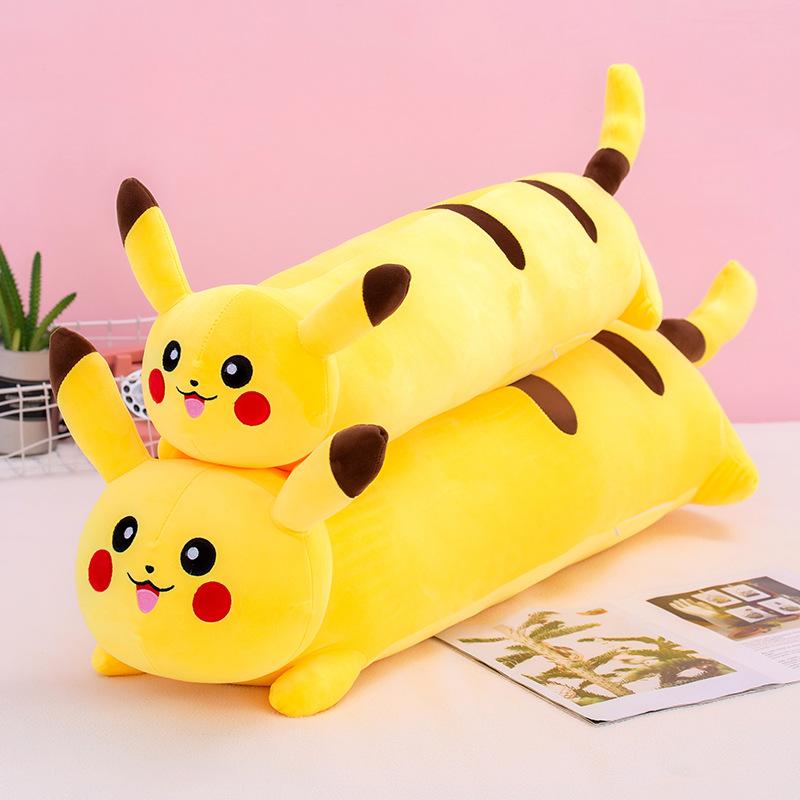 Long Pikachu plush toy cartoon pillow feather cotton soft body