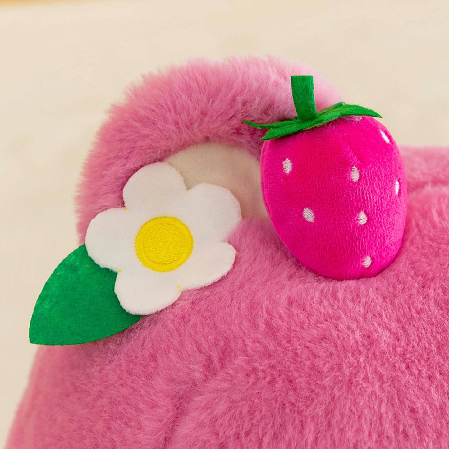 Sleeping dream strawberry bear plush toy lying large size pillow scissors Doll Gift